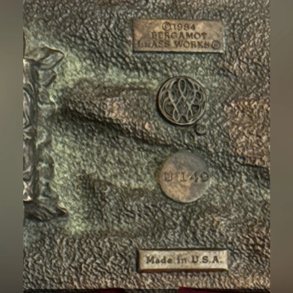 Bergamot Locomotive Vtg Brass Buckle Railfan Leather Tooled Belt 38-42 Unisex